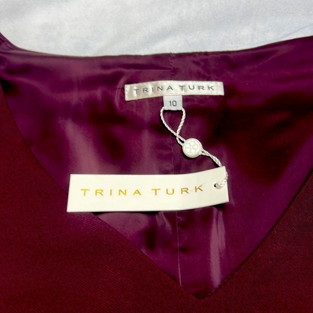 Trina Turk burgundy dress size 10 brand new with tag - Picture 4 of 10